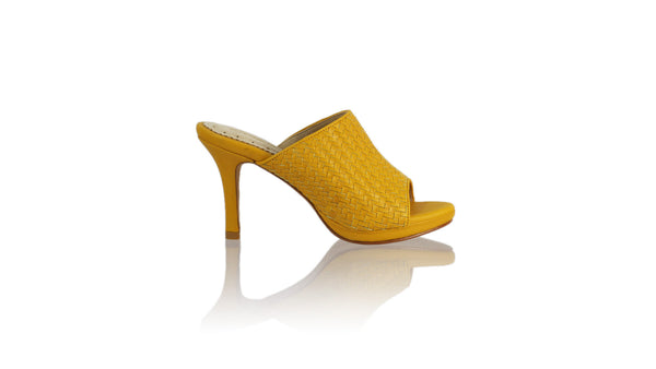 Leather-shoes-Lina Woven without Strap 90mm SH-01 PF - Yellow-sandals higheel-NILUH DJELANTIK-NILUH DJELANTIK