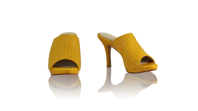 Leather-shoes-Lina Woven without Strap 90mm SH-01 PF - Yellow-sandals higheel-NILUH DJELANTIK-NILUH DJELANTIK