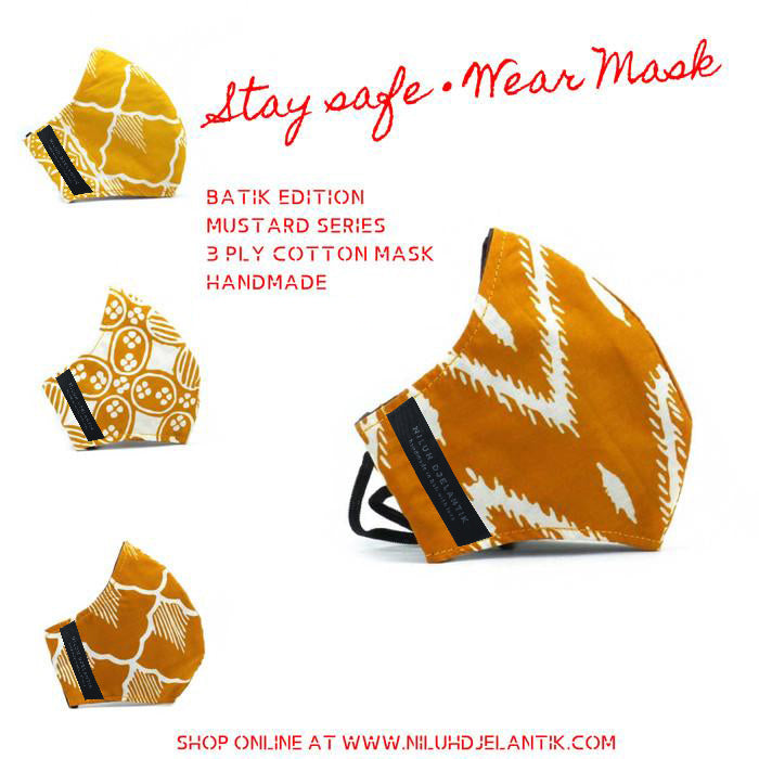 Leather-shoes-Batik 3 PLY cotton mask Set MUSTARD SERIES-Accessories-NILUH DJELANTIK-NILUH DJELANTIK