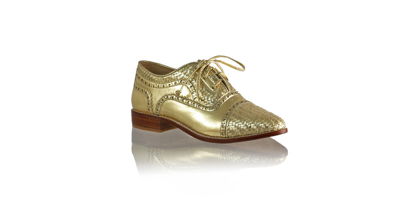 Leather-shoes-Nicola 25mm Flat - Gold-flats laceup-NILUH DJELANTIK-NILUH DJELANTIK