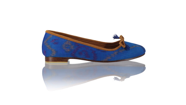 Leather-shoes-Noemi Ballet - 20mm - Blue Ocean Endek-flats ballet-NILUH DJELANTIK-NILUH DJELANTIK