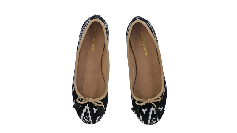 Leather-shoes-Noemi 20mm Ballet - Black Batik Zigzag-flats ballet-NILUH DJELANTIK-NILUH DJELANTIK