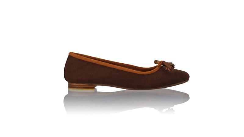 Leather-shoes-Noemi 20mm Ballet - Brown Linen-flats ballet-NILUH DJELANTIK-NILUH DJELANTIK