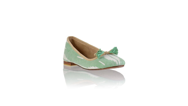 Leather-shoes-Noemi 20mm Ballet - Green Pioni Tenun-flats ballet-NILUH DJELANTIK-NILUH DJELANTIK