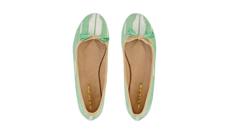 Leather-shoes-Noemi 20mm Ballet - Green Pioni Tenun-flats ballet-NILUH DJELANTIK-NILUH DJELANTIK