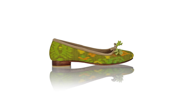 Leather-shoes-Noemi 20mm Ballet - Lime Green Endek-flats ballet-NILUH DJELANTIK-NILUH DJELANTIK