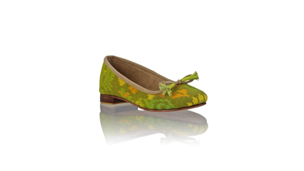 Leather-shoes-Noemi 20mm Ballet - Lime Green Endek-flats ballet-NILUH DJELANTIK-NILUH DJELANTIK