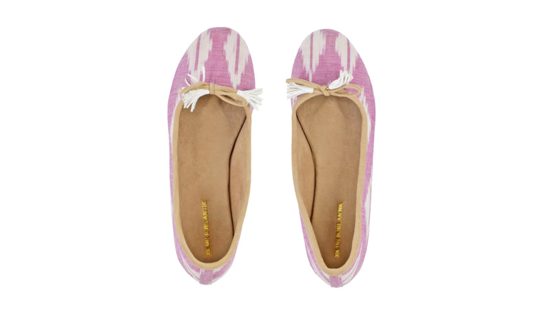Leather-shoes-Noemi 20mm Ballet - Pink Pioni Tenun-flats ballet-NILUH DJELANTIK-NILUH DJELANTIK