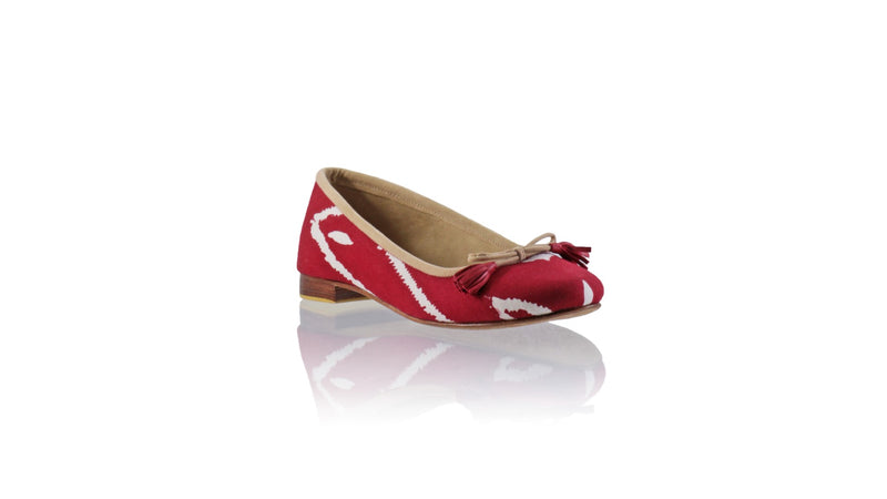 Leather-shoes-Noemi 20mm Ballet - Red Batik Motif Arrow-flats ballet-NILUH DJELANTIK-NILUH DJELANTIK