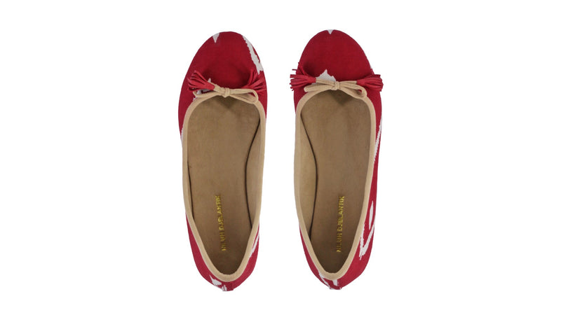 Leather-shoes-Noemi 20mm Ballet - Red Batik Motif Arrow-flats ballet-NILUH DJELANTIK-NILUH DJELANTIK