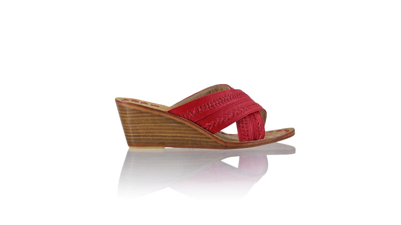 Leather-shoes-Paramita 50mm Wedge - Red Bkk-sandals flat-NILUH DJELANTIK-NILUH DJELANTIK