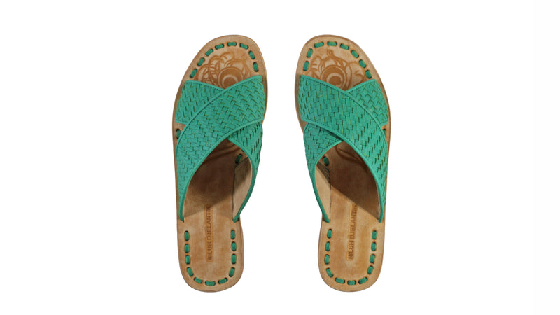 Leather-shoes-Petra No Strap 20mm Flat - Emerald-sandals flat-NILUH DJELANTIK-NILUH DJELANTIK