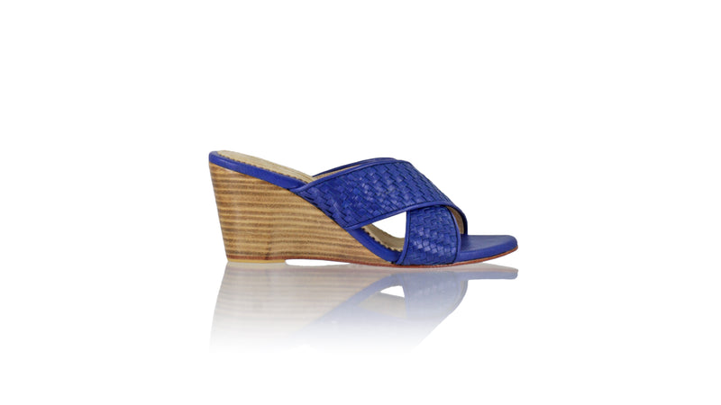 Leather-shoes-Petra No Strap 80mm Wedge - Royal Blue-sandals wedges-NILUH DJELANTIK-NILUH DJELANTIK