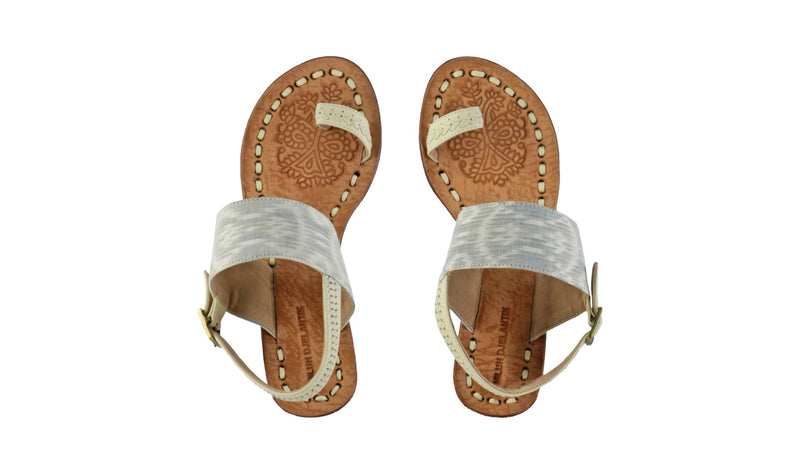 Leather-shoes-Prana 35mm Wedge - Cream & Green Alam Tenun-sandals wedges-NILUH DJELANTIK-NILUH DJELANTIK