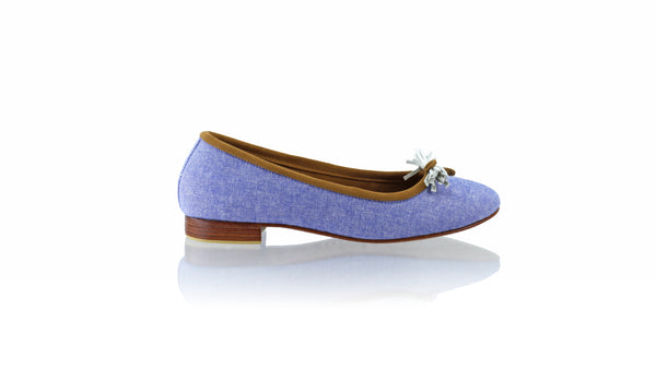 Leather-shoes-Sasha 20mm Ballet - Blue Linen-flats ballet-NILUH DJELANTIK-NILUH DJELANTIK