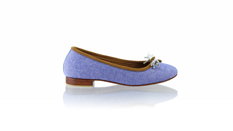 Leather-shoes-Sasha 20mm Ballet - Blue Linen-flats ballet-NILUH DJELANTIK-NILUH DJELANTIK