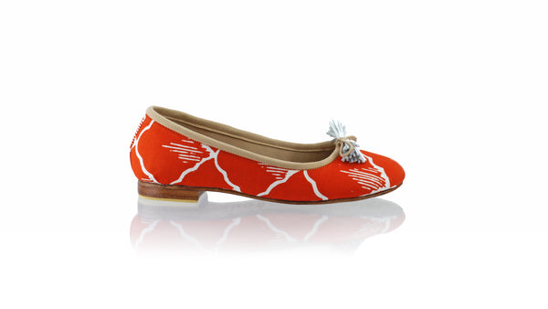 Leather-shoes-Sasha 20mm Ballet - Orange Batik Motif Kerang-flats ballet-NILUH DJELANTIK-NILUH DJELANTIK