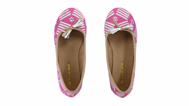 Leather-shoes-Sasha 20mm Ballet - Pink Batik Motif Line Flowers-flats ballet-NILUH DJELANTIK-NILUH DJELANTIK