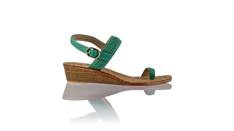 Leather-shoes-Sigi 35mm Wedge - Emerald-sandals wedges-NILUH DJELANTIK-NILUH DJELANTIK