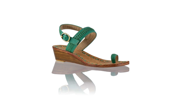 Leather-shoes-Sigi 35mm Wedge - Emerald-sandals wedges-NILUH DJELANTIK-NILUH DJELANTIK