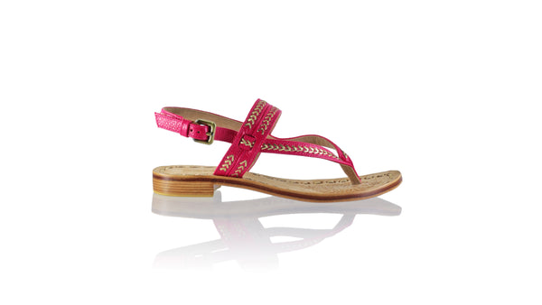 Leather-shoes-Timika 20mm Flat - Fuschia Bkk & Gold-sandals flat-NILUH DJELANTIK-NILUH DJELANTIK
