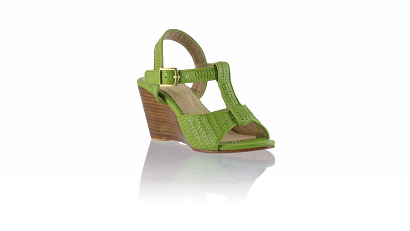 Leather-shoes-Vegas 80mm Wedge - Green Bkk-sandals flat-NILUH DJELANTIK-NILUH DJELANTIK