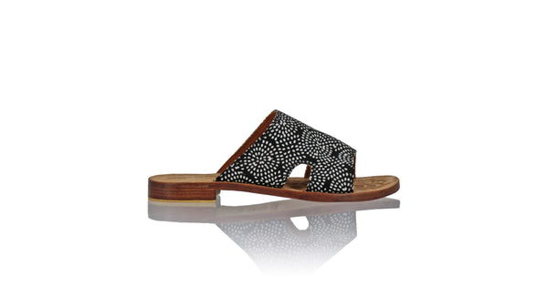 Leather-shoes-Vira 20mm Flat - Black Batik Circle Seed-sandals flat-NILUH DJELANTIK-NILUH DJELANTIK