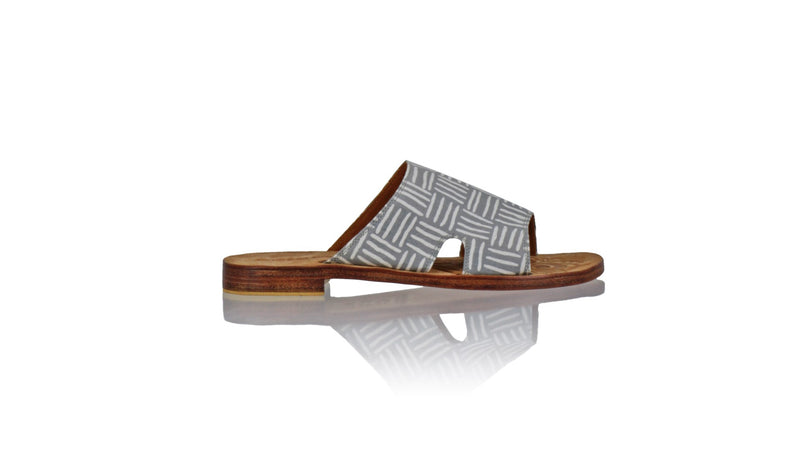 Leather-shoes-Vira 20mm Flat - Grey Batik Pagar-sandals flat-NILUH DJELANTIK-NILUH DJELANTIK