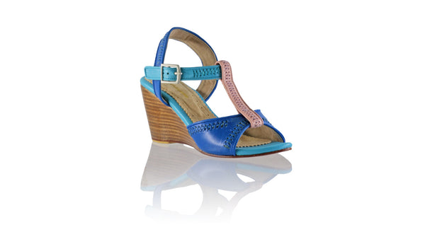 Leather-shoes-Jazz 80mm Wedge - Blue & Pink & Turquoise-sandals wedges-NILUH DJELANTIK-NILUH DJELANTIK