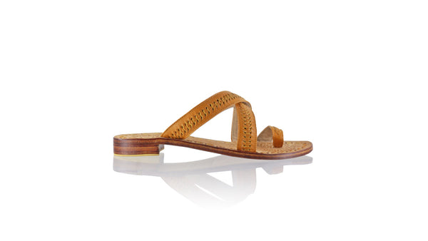 Leather-shoes-Batu 20mm Flat - Camel-sandals flat-NILUH DJELANTIK-NILUH DJELANTIK
