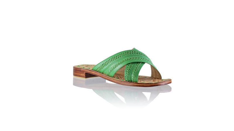 Leather-shoes-Paramita 20mm Flat - Green-sandals flat-NILUH DJELANTIK-NILUH DJELANTIK