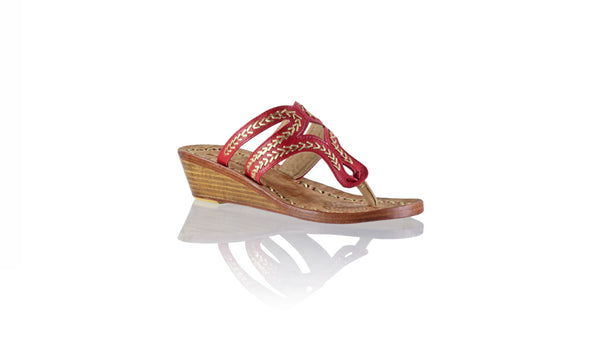 Leather-shoes-Arrah 35mm Wedges - Red & Gold-sandals flat-NILUH DJELANTIK-NILUH DJELANTIK