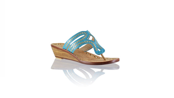 Leather-shoes-Arrah 35mm Wedges - Turquoise & Gold-sandals flat-NILUH DJELANTIK-NILUH DJELANTIK