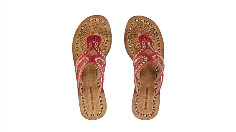 Leather-shoes-Arrah 35mm Wedges - Red & Gold-sandals flat-NILUH DJELANTIK-NILUH DJELANTIK
