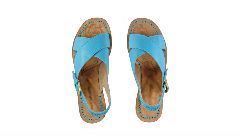 Leather-shoes-Ines Strap 35mm Wedge - Turquoise-sandals wedges-NILUH DJELANTIK-NILUH DJELANTIK