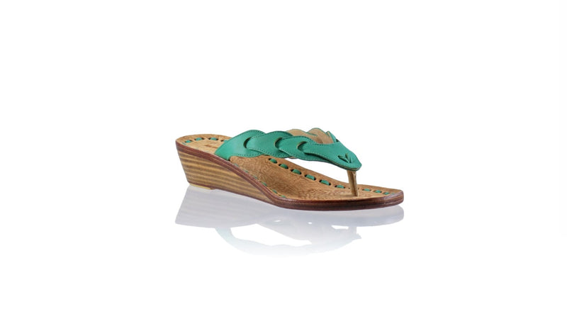 Leather-shoes-Jhonny Thong 35mm Wedges - Emerald-sandals flat-NILUH DJELANTIK-NILUH DJELANTIK