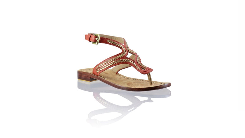 Leather-shoes-Agra 20mm Flats - Orange & Gold-sandals flat-NILUH DJELANTIK-NILUH DJELANTIK