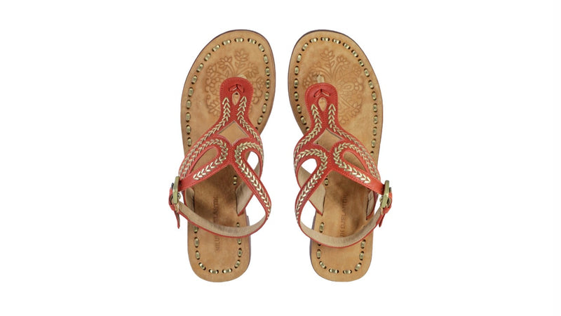 Leather-shoes-Agra 20mm Flats - Orange & Gold-sandals flat-NILUH DJELANTIK-NILUH DJELANTIK