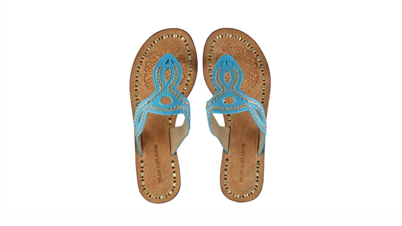 Leather-shoes-Africa 35mm Wedge - Turquoise & Gold-sandals flat-NILUH DJELANTIK-NILUH DJELANTIK