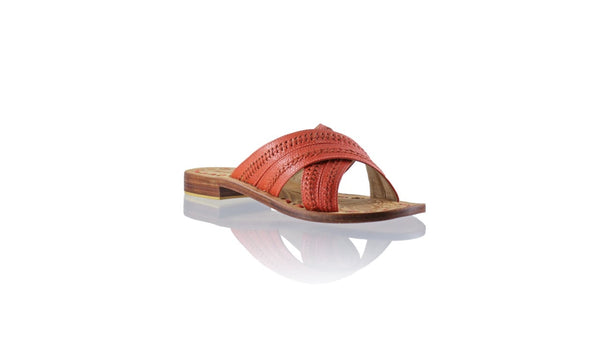 Leather-shoes-Paramita 20mm Flat - Orange BKK-sandals flat-NILUH DJELANTIK-NILUH DJELANTIK