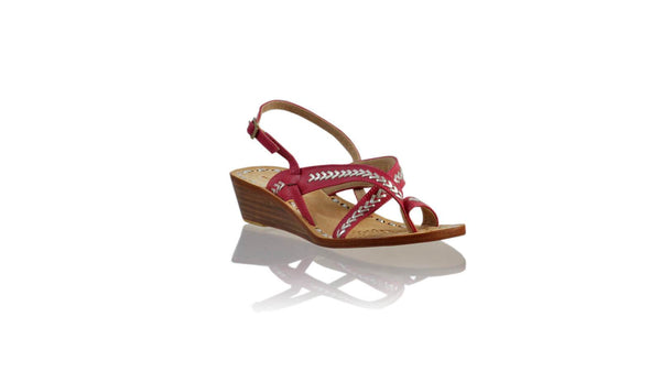 Leather-shoes-Romance 35mm Wedges - Fuschia & Silver-sandals wedges-NILUH DJELANTIK-NILUH DJELANTIK